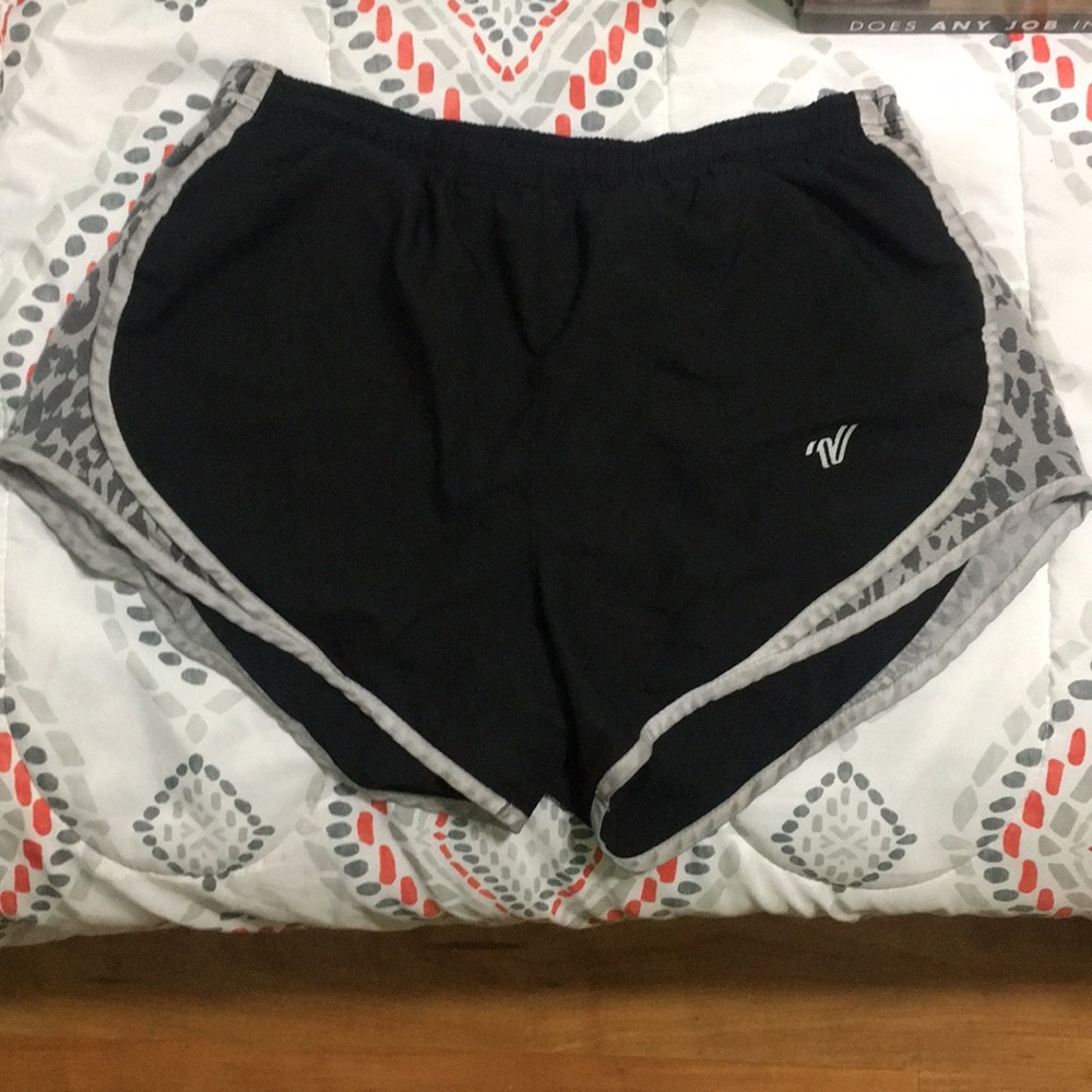 Small Leopard Print Varsity Black Shorts